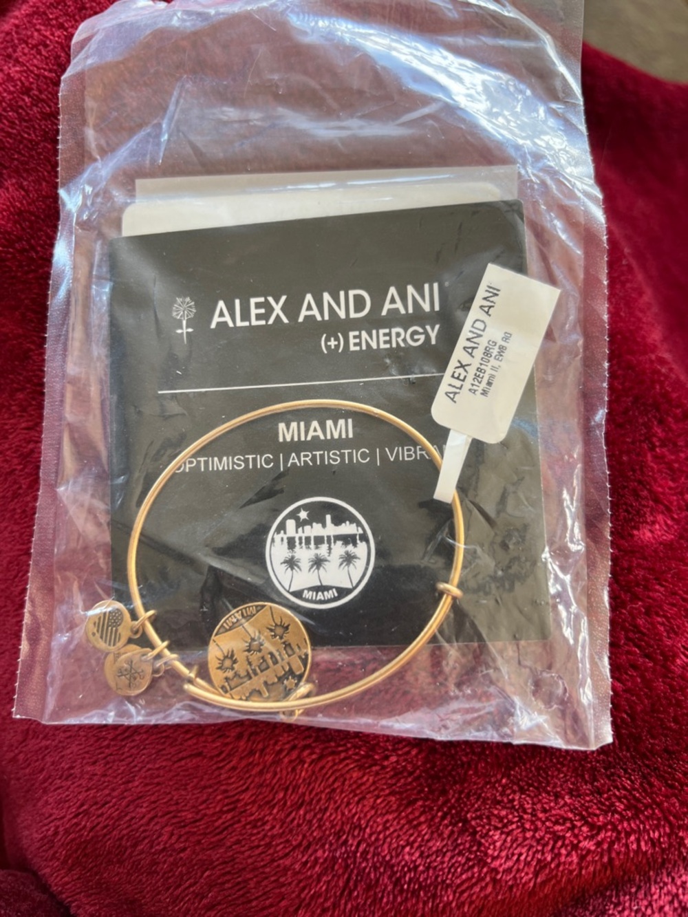 Alex and Ani Gold Miami Charm Bangle Bracelet
